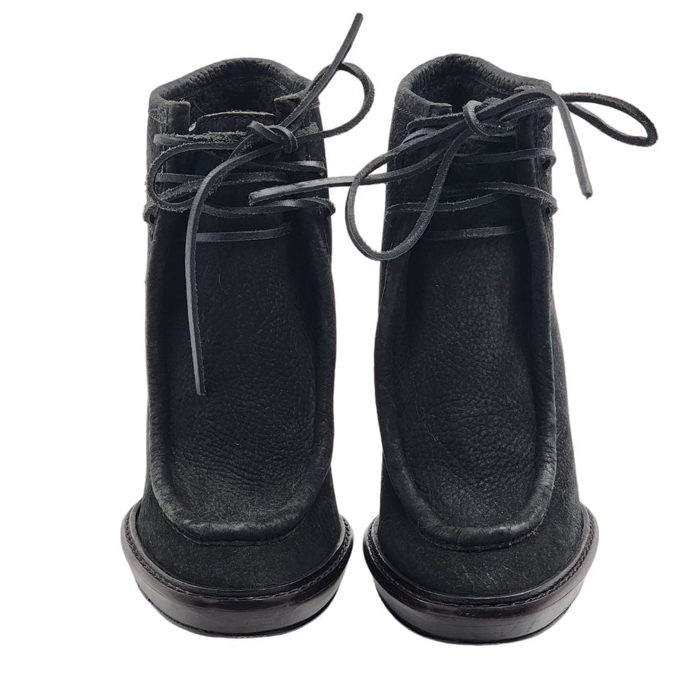BURBERRY Prorsum Stiletto Black Leather Shearling Fur Lace-Up Booties 39 8.5 - Picture 4 of 9